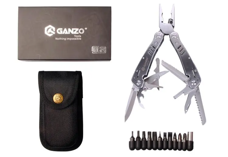 Ganzo G302 G302-B G302-H Multitool 26 gereedschappen in één handgereedschapset schroevendraaierset draagbaar vouwmes roestvrijstalen tang