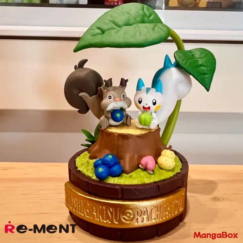 RE-MENT Pokémon Forest Little Story No. 2 figuras de acción de monstruo de cola larga y pájaro de algodón azul, juguetes coleccionables para entusiastas
