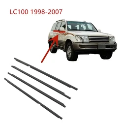 4 PIECES Black Outside Windows Rubber for Land Cruiser LC100 1998-2007 Weatherstrip Seal for Glass Laminate 75740-60030 LX470