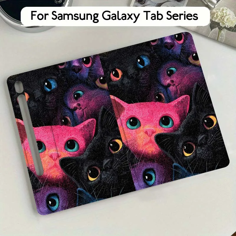 

Popular Cat Art Flower For Samsung Galaxy Tab S9 S10 S6 S7 S8 FE Plus Lite Inch Foldable Cover Tablet Case