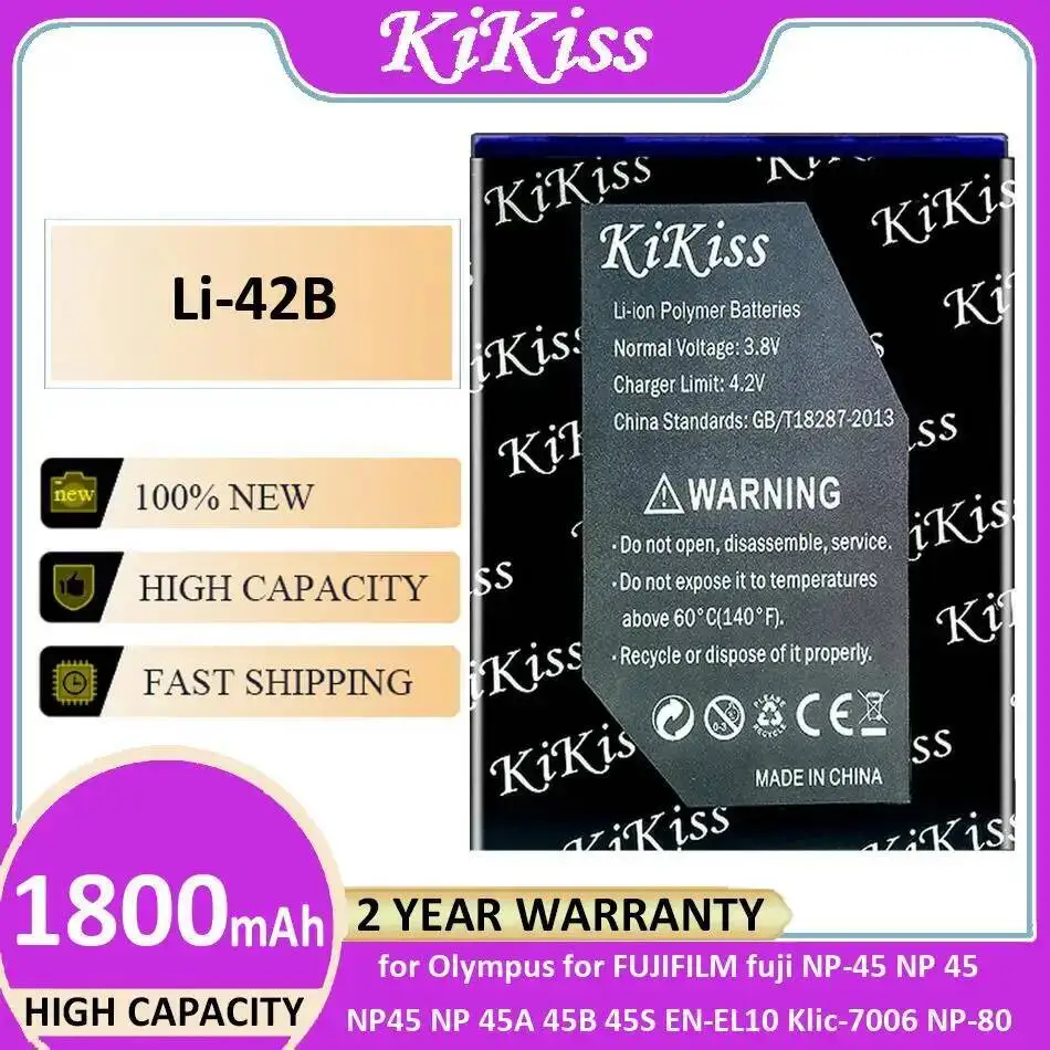 

Camera Battery LI-42B 1800Mah For Olympus Fujifilm Fuji NP-45 NP 45 NP45 45A 45B 45S EN-EL10 Klic-7006 NP-80