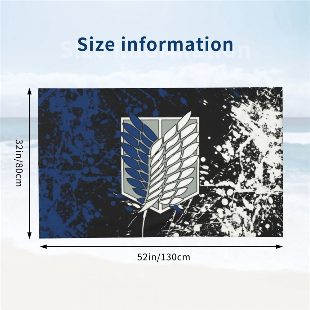 Cartoon Attack on Titan Anime Design Beach Bath Towel Kids Sand Proof Pool Water Swimming Towels Quick Dry Washcloth 70x140cm