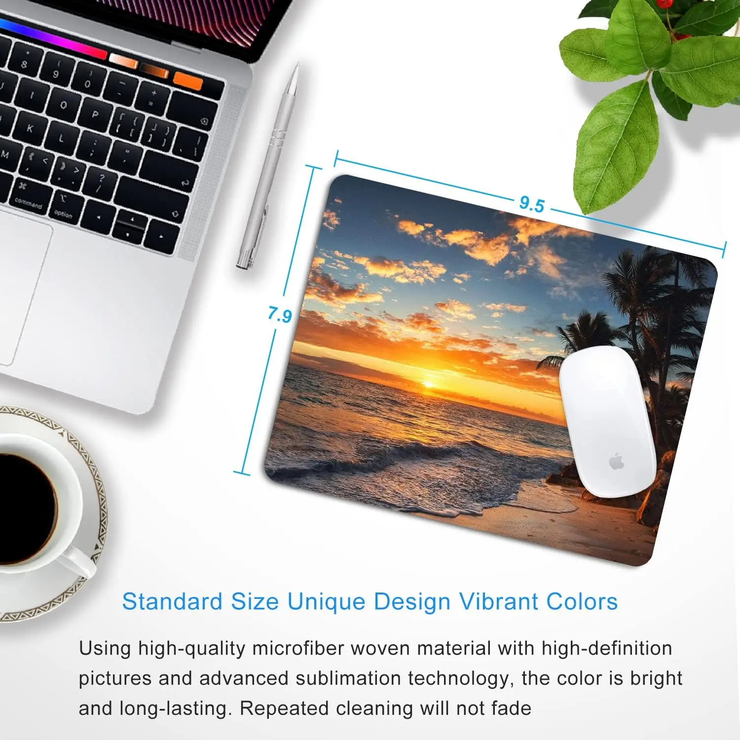 Mouse pad Mouse pad artisan 9 7 3mm non slip small computer pad beach sunset