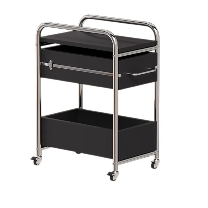 

Modern medieval style solid wood edge few household sofa edge few living room movable multi-functional drawer cart small tea