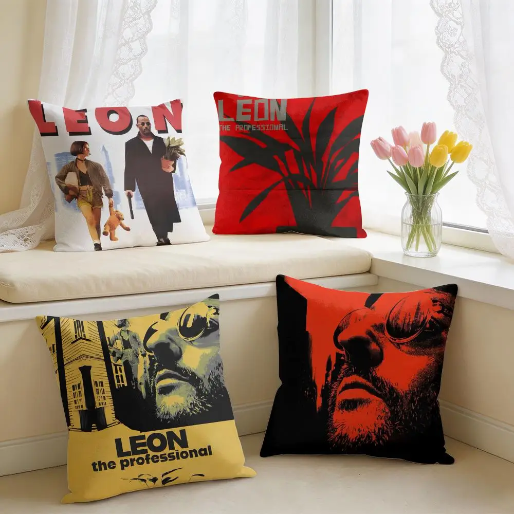 L-Leon P-Poster Classic Film Cushion Cover Square Short Plush Pillow Case Living Room Sofa Home Decor Funda 40X40