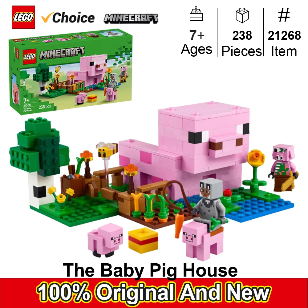 

LEGO 21268 Дом для детских свинок — идеальная игрушка для майнкрафта. ® игроки с страстью для домашнего здания, животных и ферм 238шт.