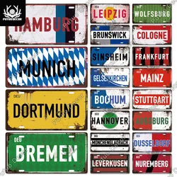 Putuo Decor Germany City Metal Sign Tin Sign Licenses Plate Decor Plaque Metal Vintage Bar Pub Man Cave Club Wall Decoration