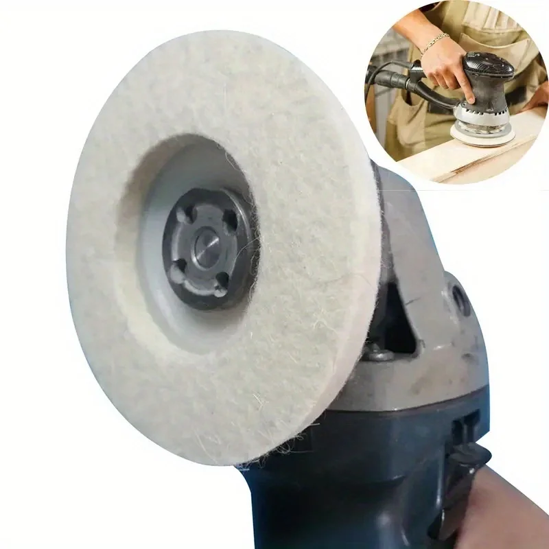 1Pc Wool Felt Polishing Disc 100168mm Felt Buffing Wheel Pad Abrasive Grinding Base Wheel Ideal for Car Detailing Wooden Surface