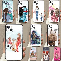 Super Mom Baby Girl Son Daughter Case For iPhone 16 15 14 13 12 11 Pro Max XS XR X Plus 12 13 Mini Bumper Back Cover