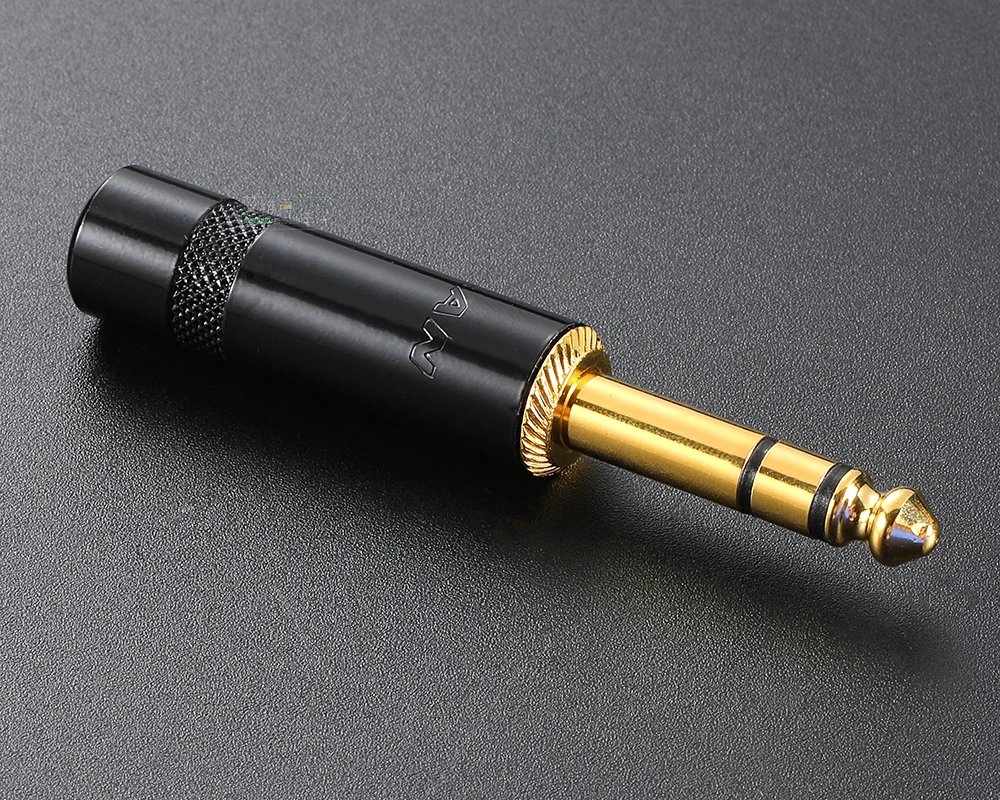 REAN 6,35mm TRS Stereo 3-Polig Vergoldeter 1/4'' TS Mono 2-Polig Stecker 6,5 Gerader Stecker für Instrumente, Gitarre, Bass, Mikrofon – Detail 4