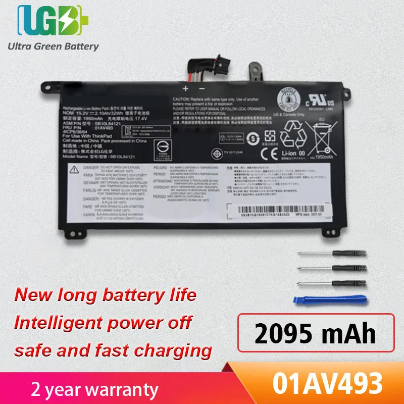 

UGB New 01AV493 Battery For Lenovo Thinkpad T570 T580 P51S P52S Series SB10L84121 SB10L84122 SB10L84123 00UR892 Akku