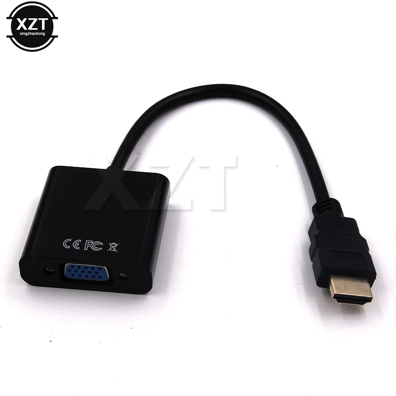 HDMI-compatible to VGA Adapter Cable Male To Female Video Audio Converter Adapter 1080P Digital to Analog For PC Laptop Table