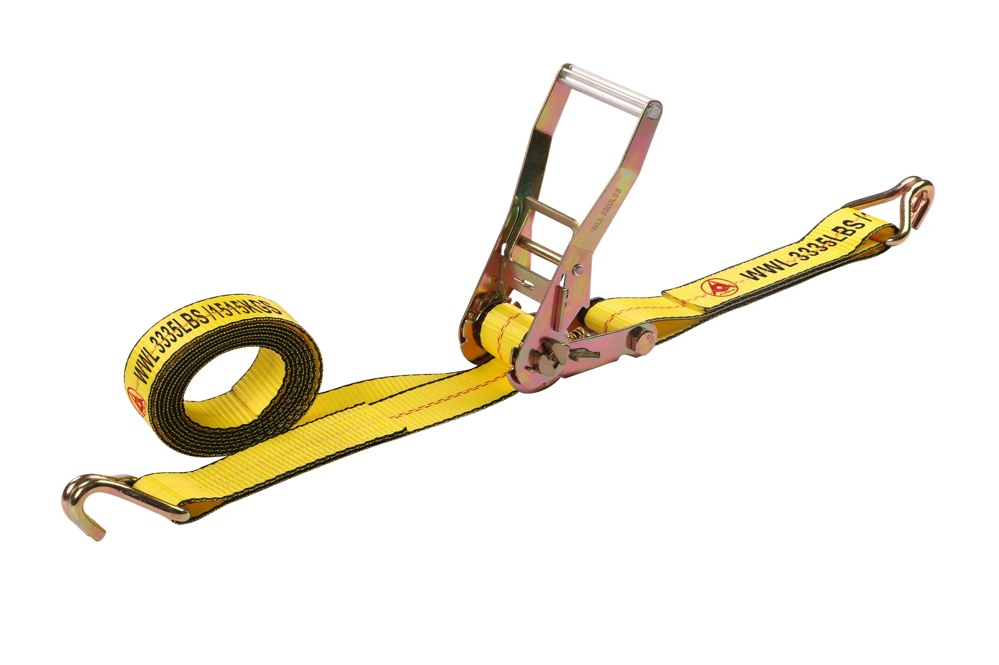 

KINGKIN Ratchet Tie Down Straps – 2 Inch x 12 Foot Ratchet Straps with Double J Hooks - Yellow Ratchet Straps - Secure Cargo wit