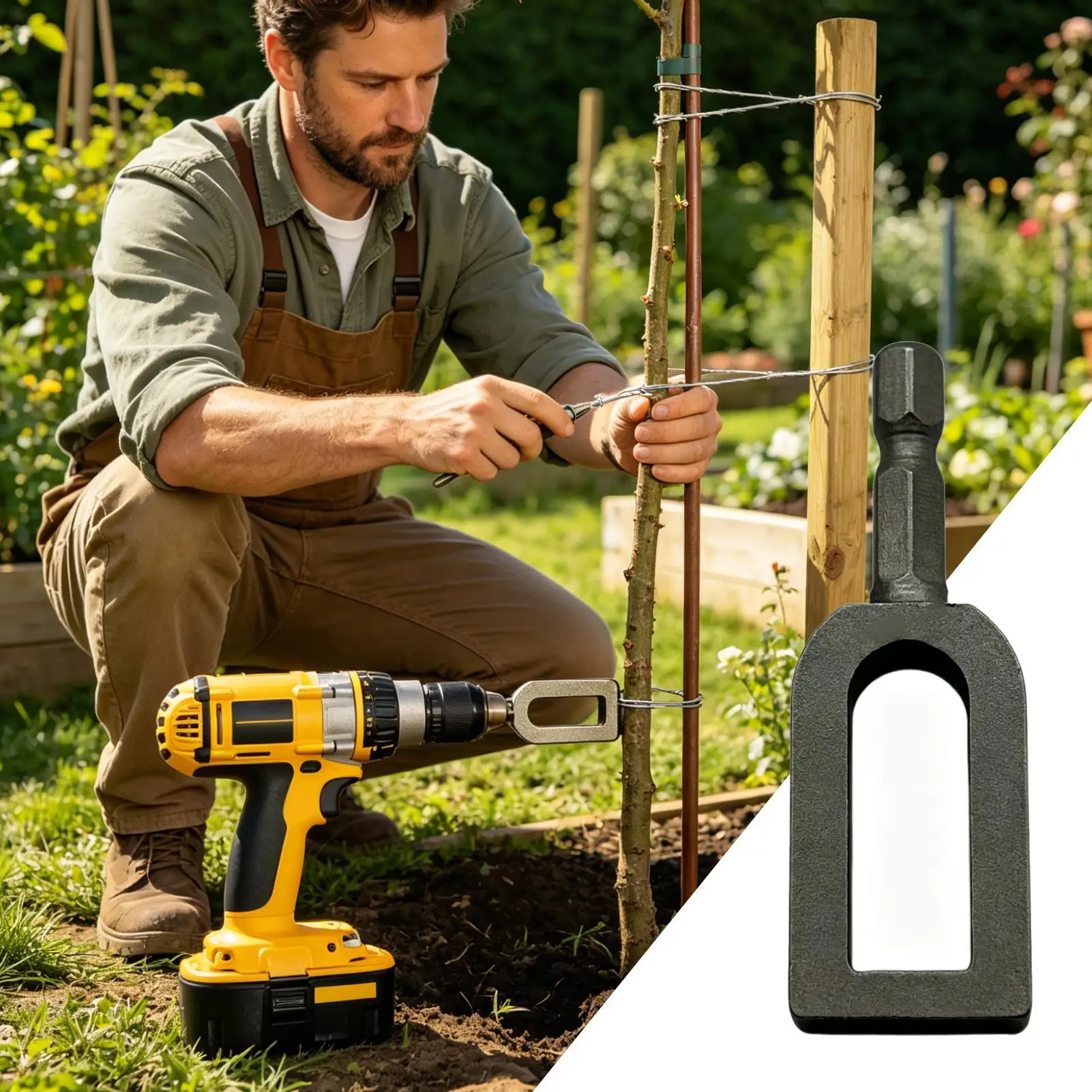 Duty Drill Wire Twister Tool For 9 & 11 Fence Wire Tying Drill Chuck Chain Link Fence Twister For Electric Drill Twisting Sleeve