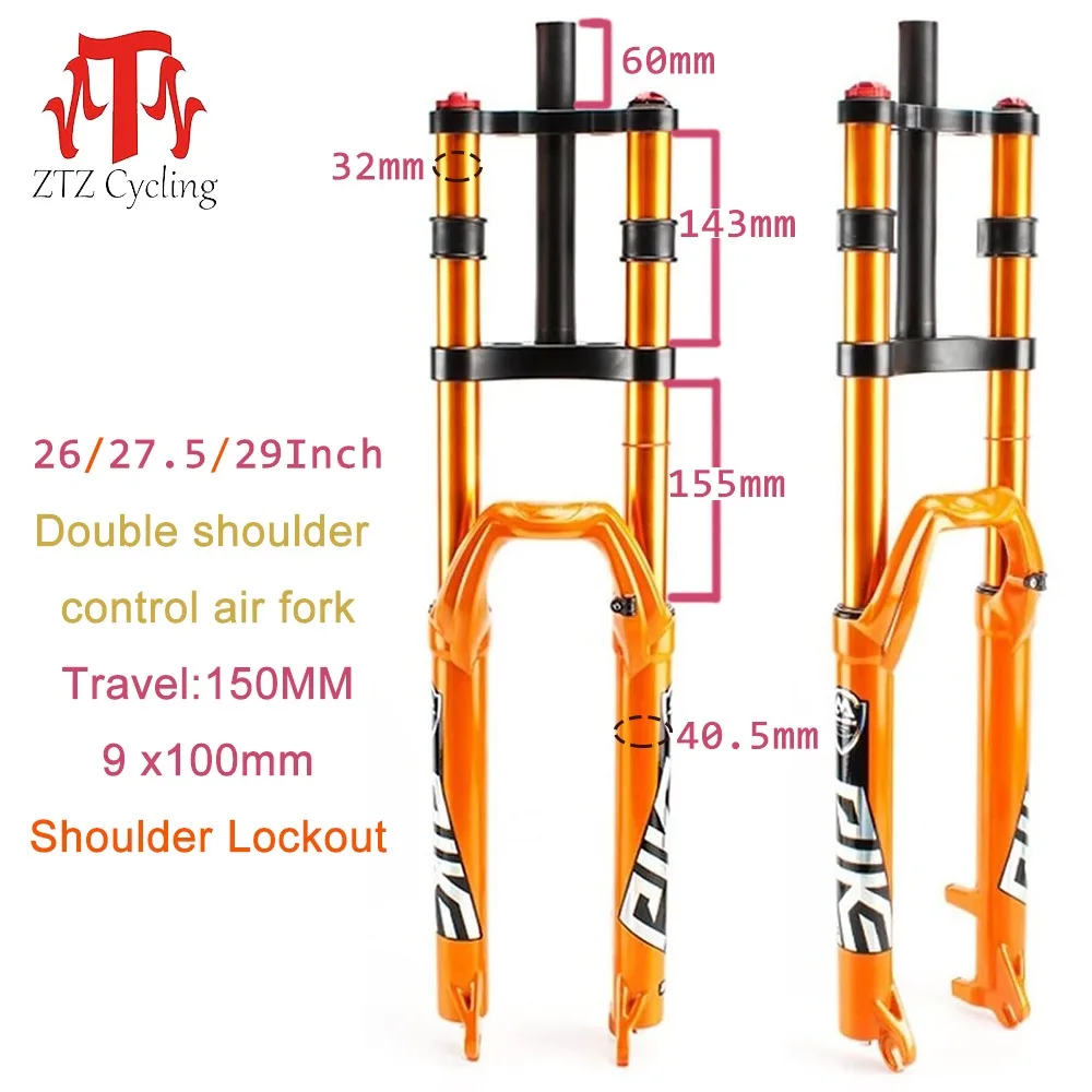 

26/27.5/29 Inch Double Shoulder Control Air Fork Double Wall MTB Rim Disc Brake QR Wheelset 32 Holes for 8-10 Speed Cassette