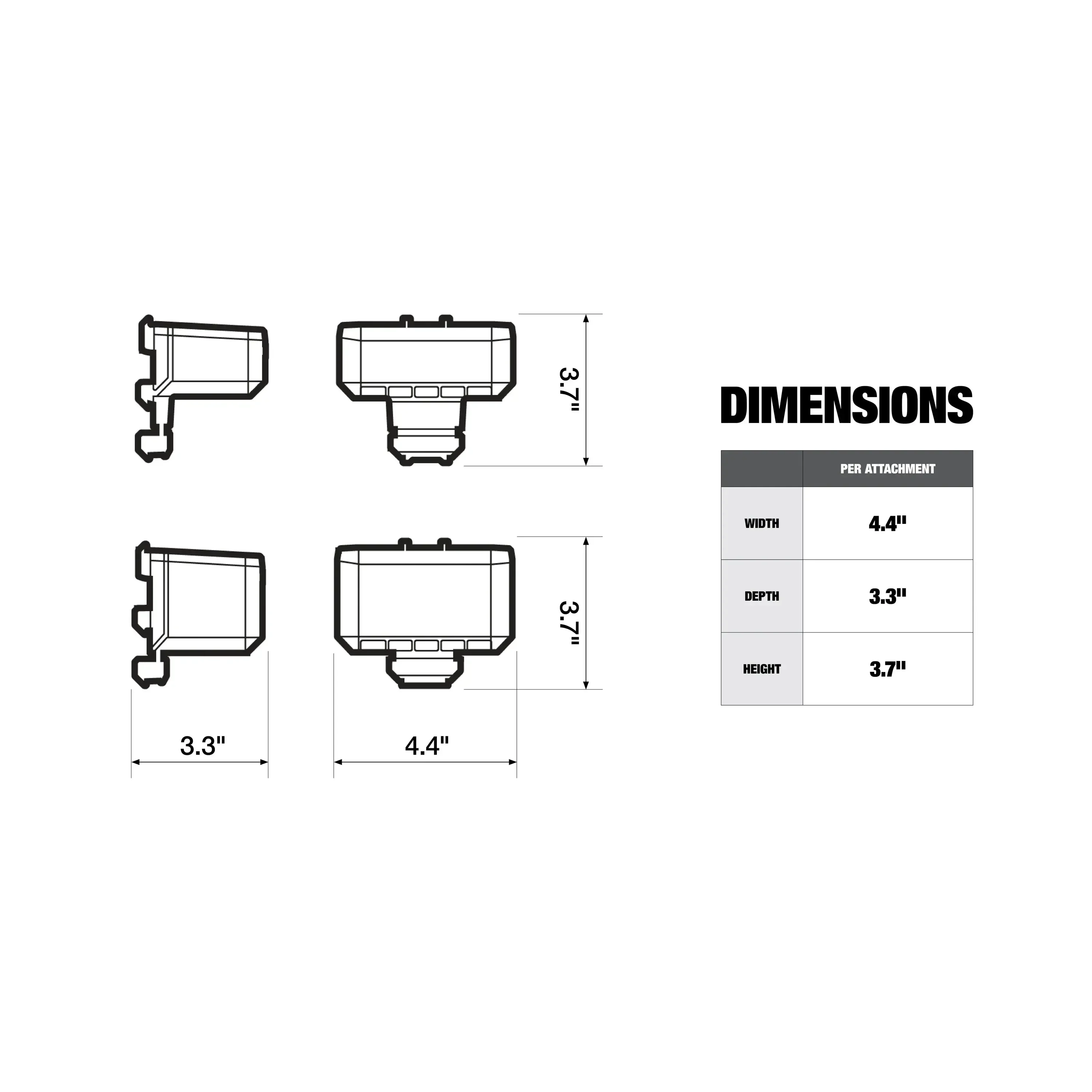 TOUGHBUILT TB-B1-A-54 STACKTECH Plastic Tool Holder Stacking Toolbox Special Vertical Portable Organizer Long Handle Tool Shelf