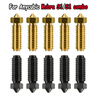 For Anycubic Kobra 3 Nozzle Brass Hardened Steel 3D Printer Nozzles For Anycubic Kobra 3 Combo Kobra3, 0.2 0.4 0.6 0.8 1.0mm