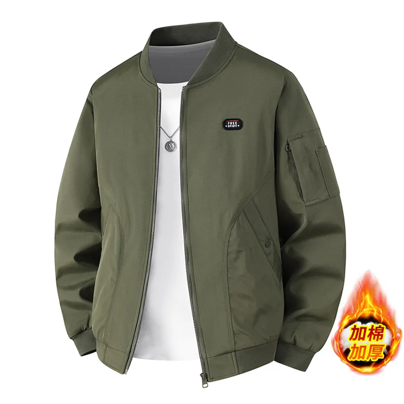 

Men's plus Size Cotton-Padded Jacket Autumn Winter Baseball Collar Workwear Pilot High-Quality Thickened Men's Coat