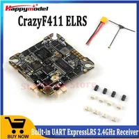 Happymodel CrazyF411 ELRS AIO 4in1 F411 Flight Controller Built-in UART 2.4G ELRS RX 20A ESC 2-4S for FPV Toothpick Drones