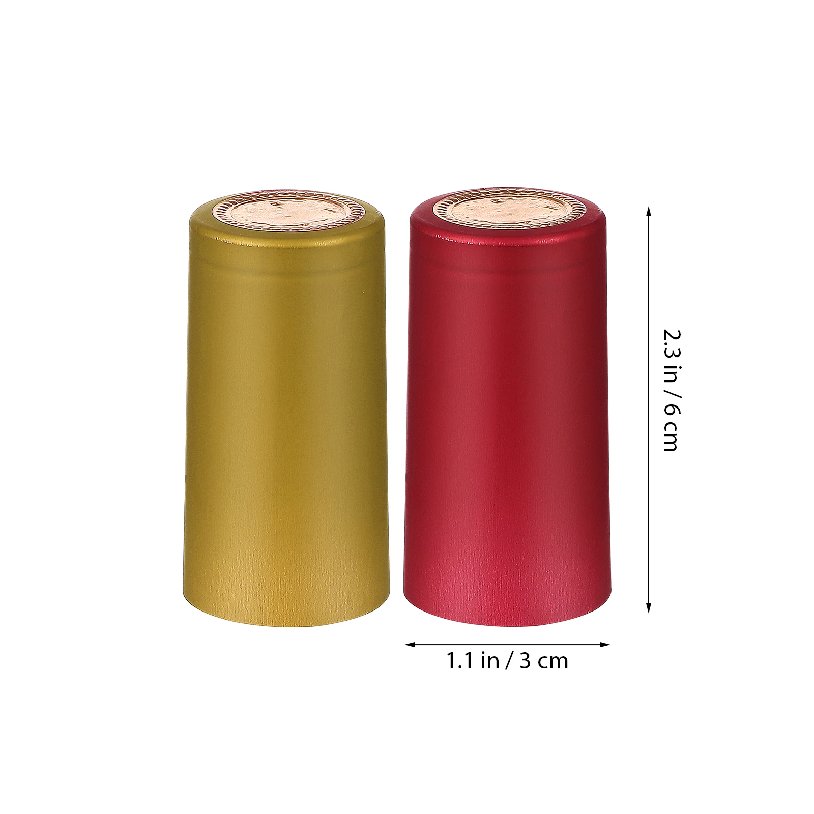 

200 pcs Red Gold PVC Bottle Sealing Caps Heat Shrink Film Covers for Bottles Decorative Vacuum Stopper Wrap Sealer