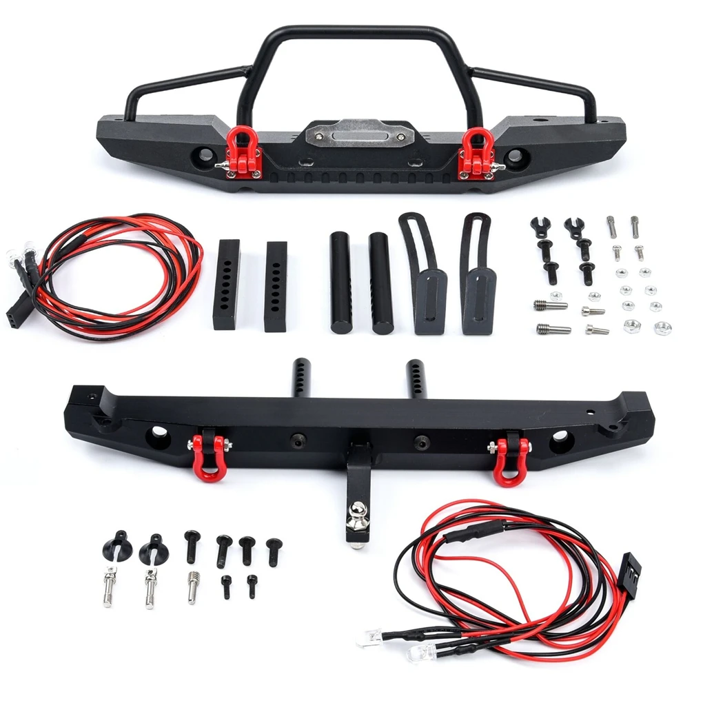 

Anti-Collision Front And Rear Bumper With LED Light for 1:10 RC Crawler Car TRAXXAS TRX-4 Axial SCX10 SCX10-II 90046 90047