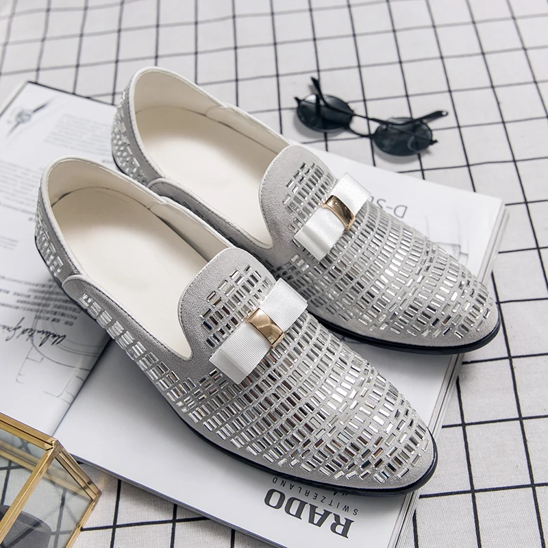 Casual Men Shoes Men Loafers Slip-On Driving Shoe Luxury Brand Rhinestones Italy Fashion Male Designer Wedding Elegant Moccasins - Image 5