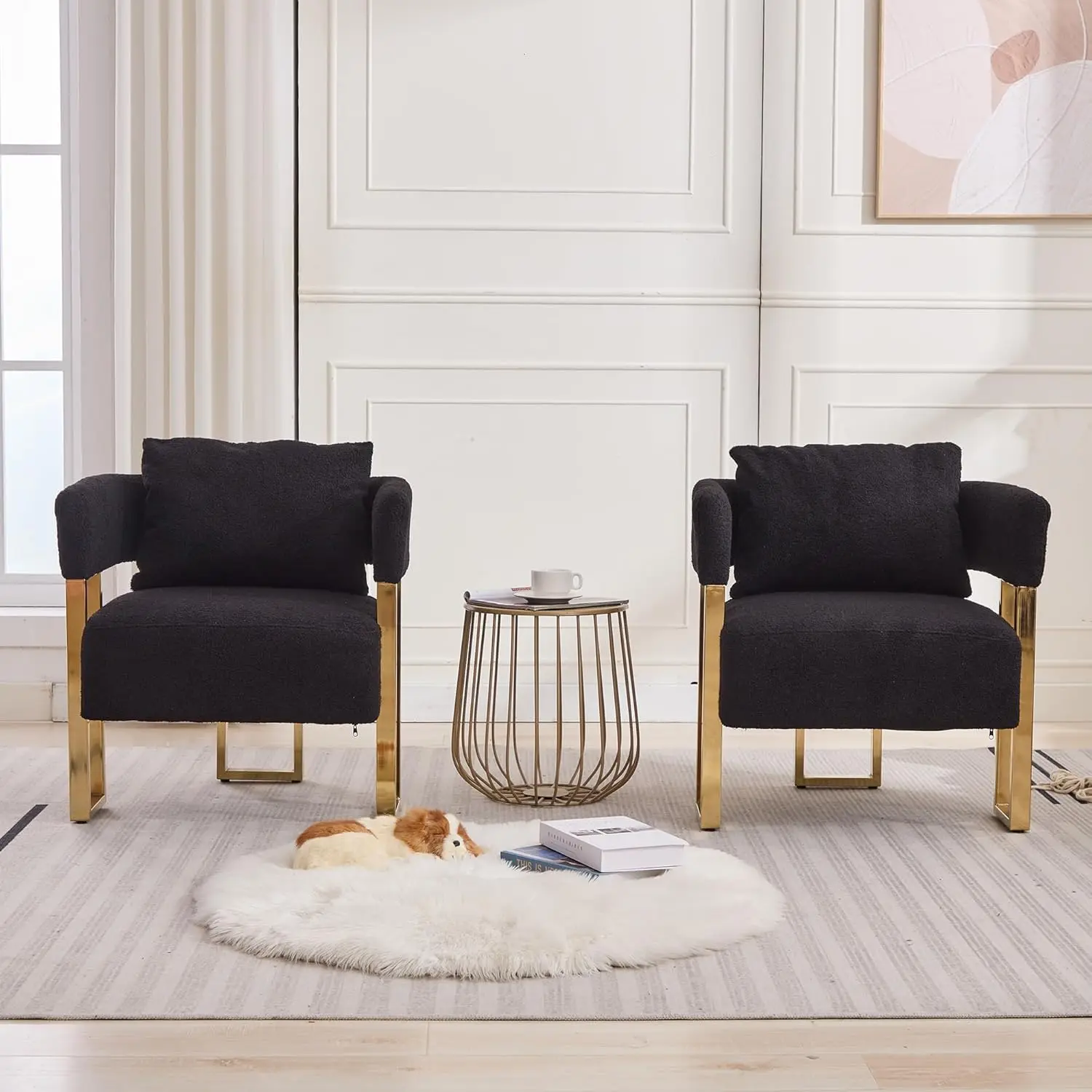 Velvet Sofa with Square Legs and Gold Feet Suitable for Decorative Chair in Living Room Medieval Modern Sofa, Customized