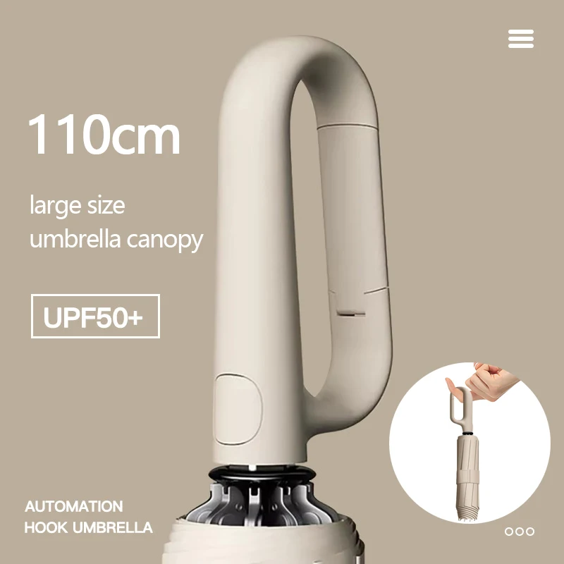 

Полностью автоматический зонт с кольцевой пряжкой, 32 кости, 110 см, усиленный, ветрозащитный, дождевик, устойчивый к ультрафиолетовому излучению зонт двойного назначения