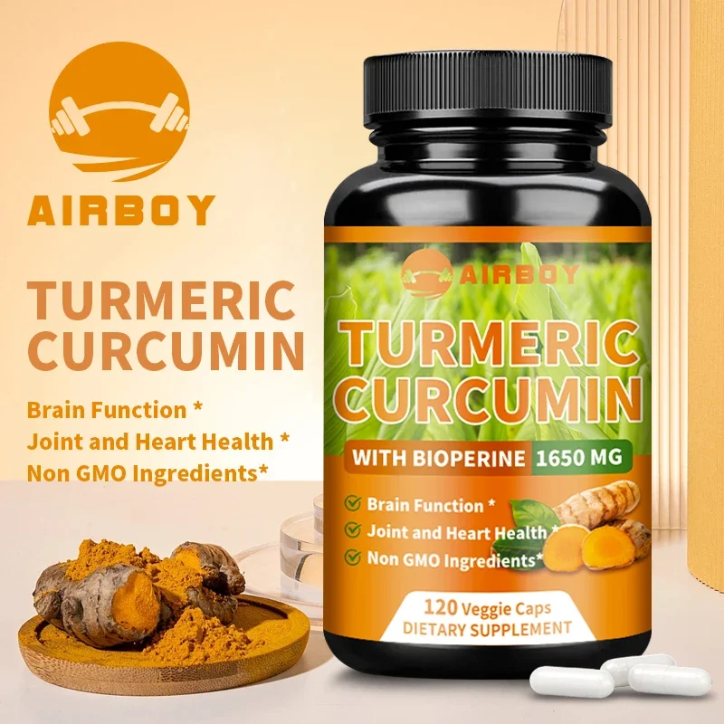 High Quality Turmeric Curcumin Capsules - with 95% Curcuminoids - Joint, Brain Cognitive & Digestive Health, Antioxidant