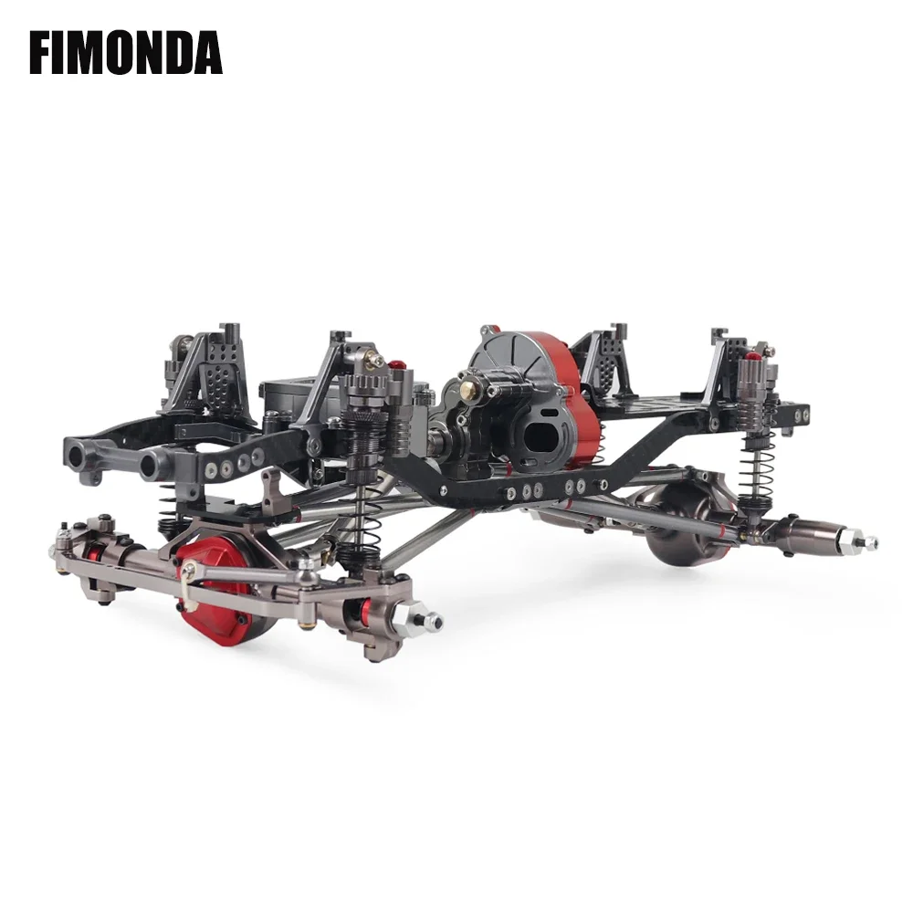 FIMONDA 1/10 gąsienica RC metalowa obudowa zestaw 313mm 12.3 "rozstaw osi z metalową przekładnią aluminiowa oś rama z włókna węglowego szyna
