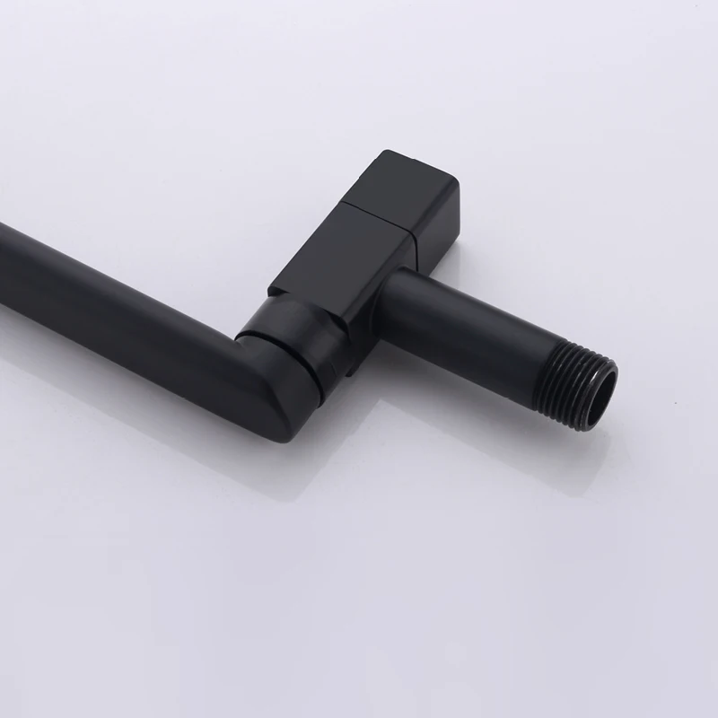 Single Cold Faucet Wall Outdoor Mop Pool Faucet Wall Mount Bathroom Sink Faucet 360° Rotatable Tap Matte Black