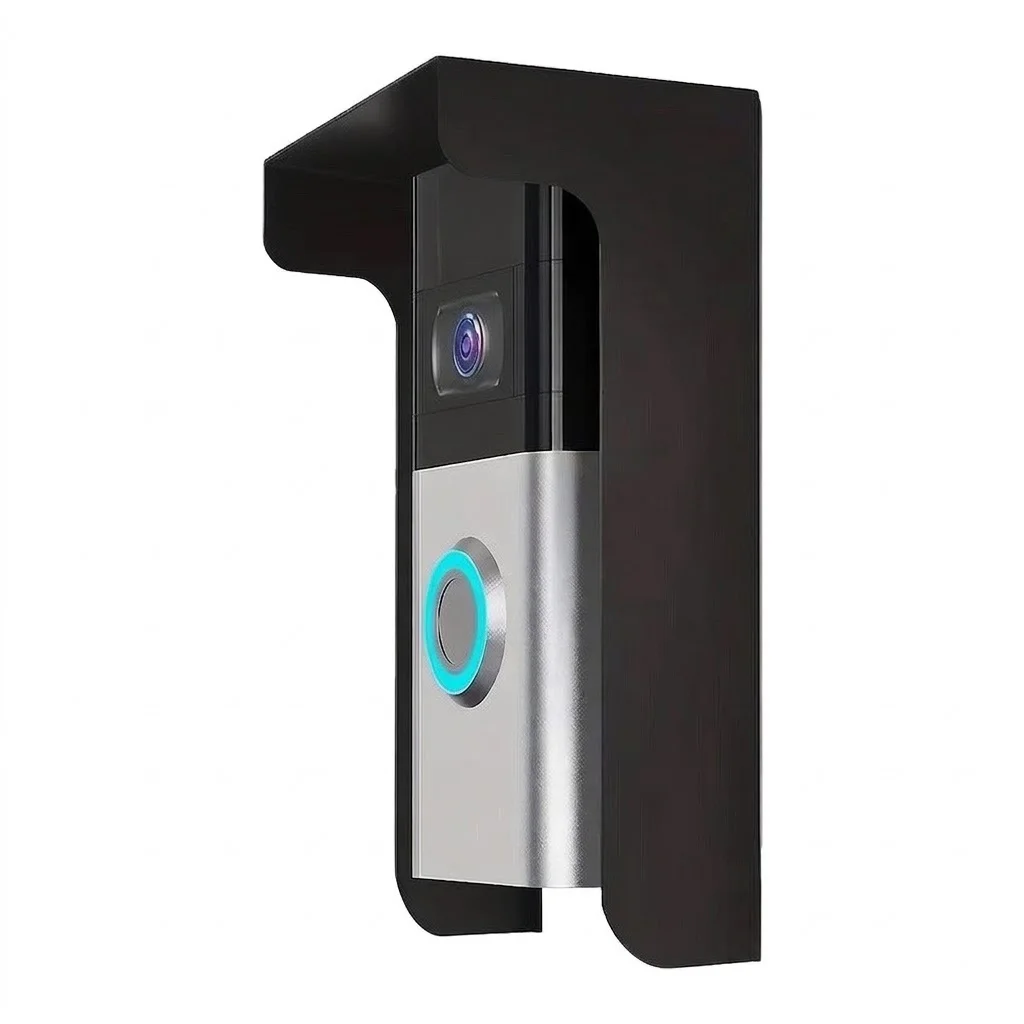 Rainproof Doorbell Cover Strong Metal Frame for Outdoor Use Fits Most Doorbell Types Flip Top Cleaning Black 14.5x8.7x6.5cm