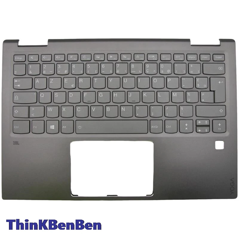 

FR French Keyboard Gun Metal Upper Case Palmrest Shell Cover For Lenovo Yoga 720 13IKB Laptop 5CB0N68002