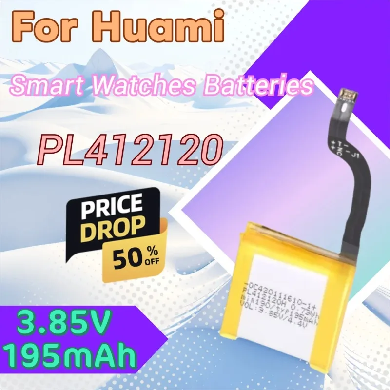 100%新品 3.85V PL502625 PL412120 バッテリー Huami AMAZFIT GTR 42mm GTR 47mm スマートウォッチ用バッテリー