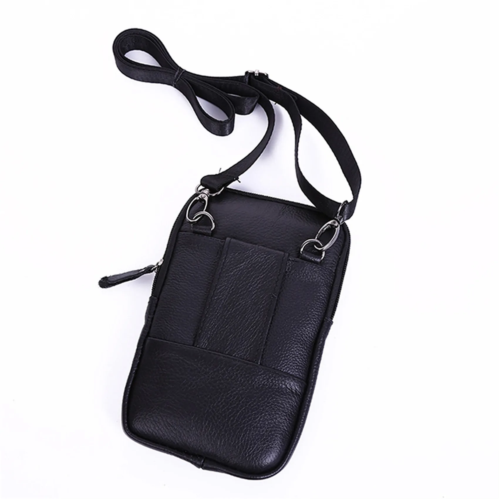 Leather Waist Bag Wearing Belt Outdoor Sport Shoulder Bag Solid Color Doing Business Crossbody Bags Men Mobile Phone Bags