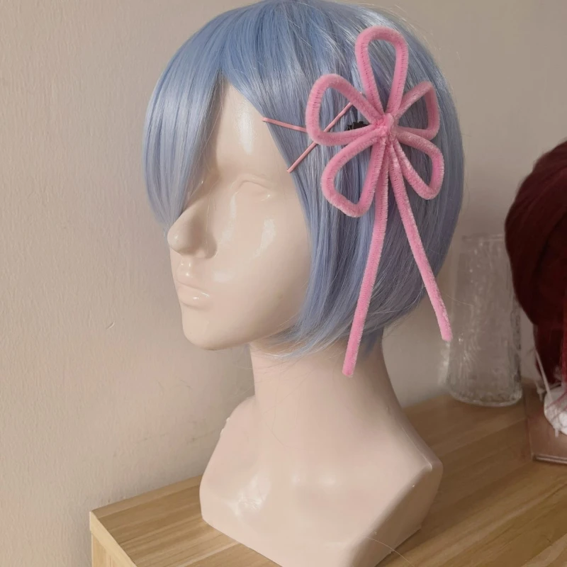 Anime Re Life en un mundo diferente de zero Ram Rem Cosplay sombreros flor horquilla joyería niña accesorios para el cabello Prop