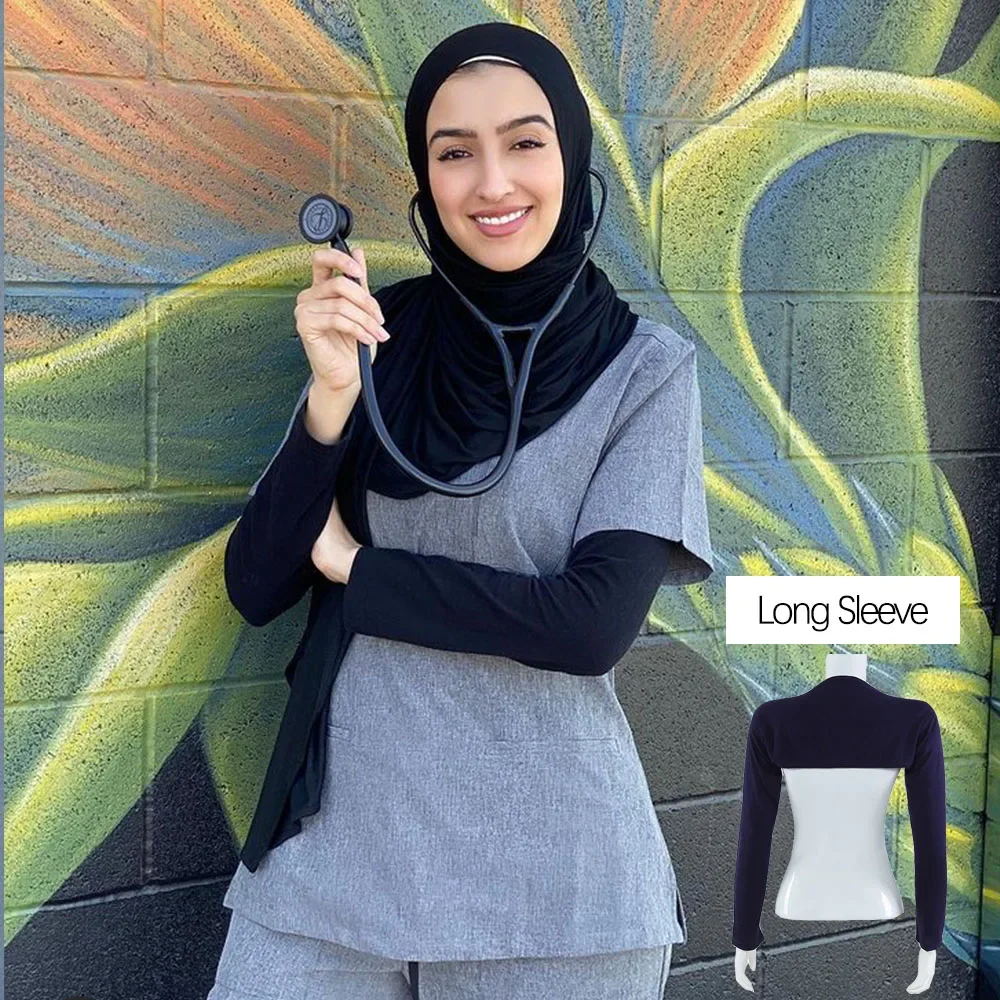 One Piece Long Sleeve  Cotton Soft    Sleeved Elastic Modal Arm Warm Cover Shrug Hijab Tops Muslim Clothes