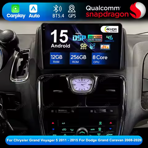 Android 15 For Chrysler Grand Voyager 5 2011 - 2015 For Dodge Grand Caravan 2008-2020 Navigation Wireless Carplay Auto Autoradio