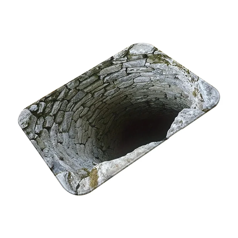 

AC88-3D Визуальный коврик для ног для домашней двери ванной комнаты, нескользящий и впитывающий напольный коврик из полиэфирной ткани - легко чистится (80X120)