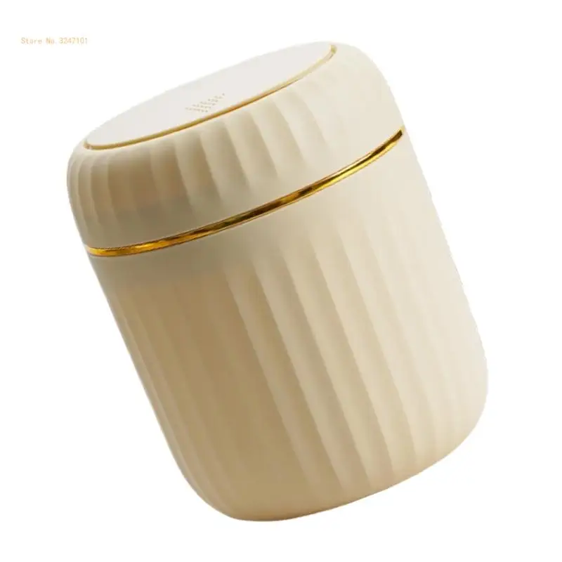 Stylish Garbage Can Trash Can with Cover for Desk, Small Desk Bin Container Perfectly for Office Worker Student Dropship