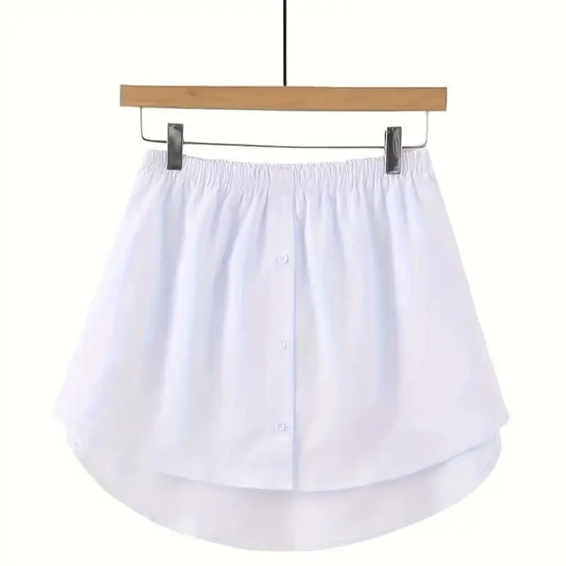 

Белая толстовка-юбка H-образного силуэта с рукавами «летучая мышь», средней посадкой на талии, вышивкой и элементами из ПВХ-ткани. Женские юбки. Новинка для трансграничной торговли.