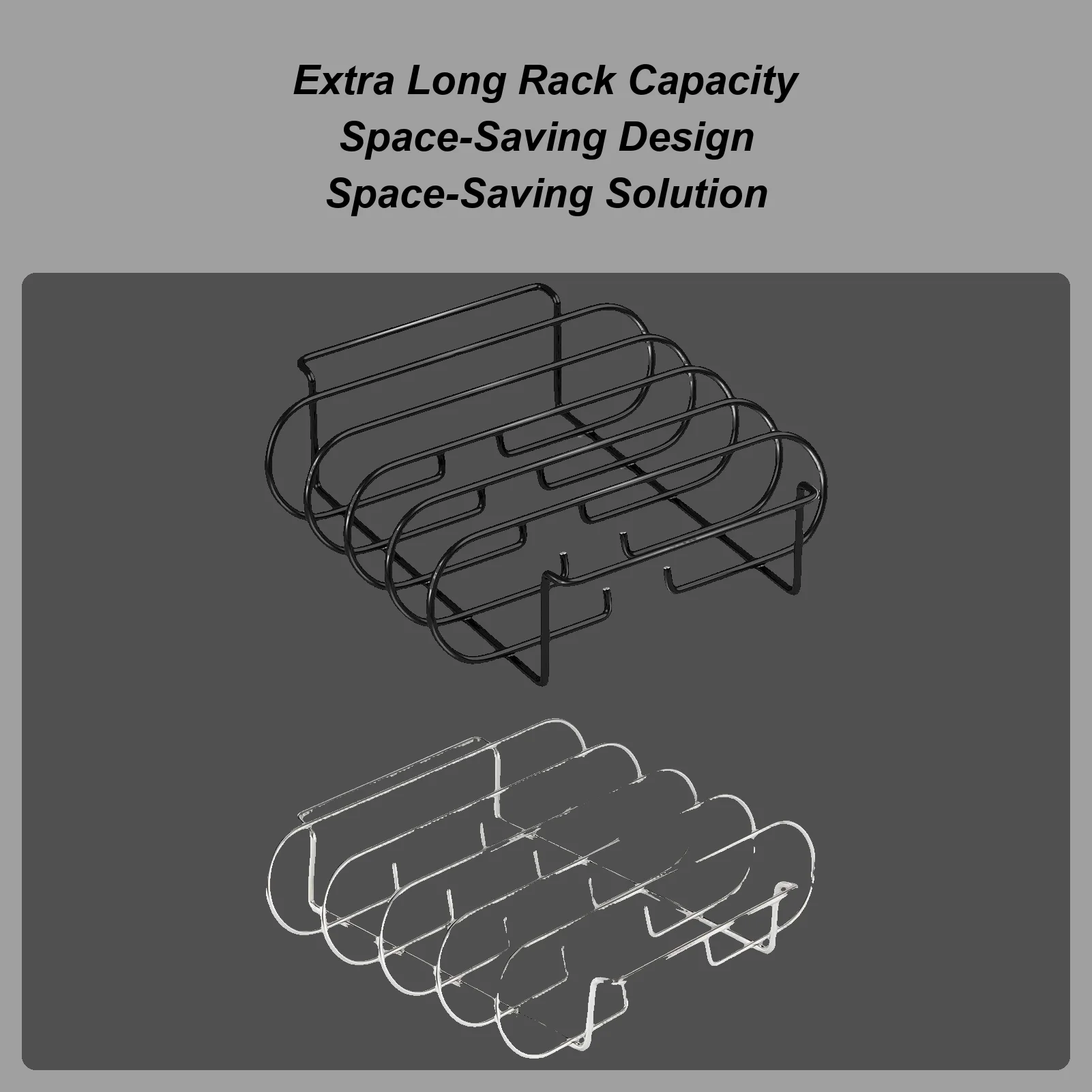 

Stainless Steel Rib Rack 4-Slot Convenient Large Vertical Grill Stand Holder Rib Rack Meat Grilling Stand For Home Kitchen