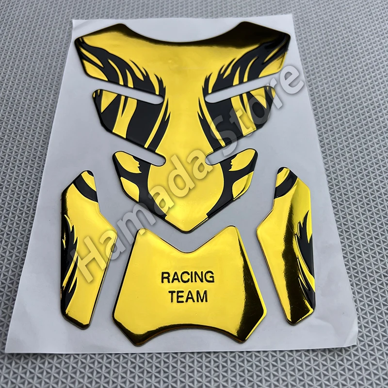 Tankpad Sticker Fishbone 3D Tank pad Stickers Oil Gas Protector Cover Decoration Flame Motorcycle Accessories For Honda Yamaha