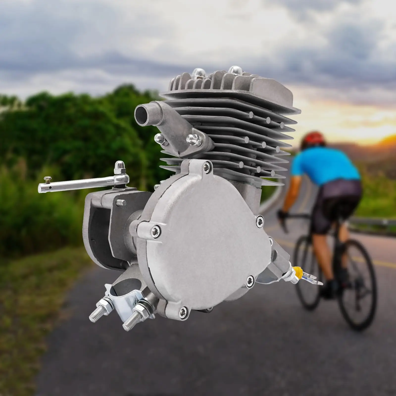 مجموعة محرك الدراجة الآلية بالغاز 80Cc ثنائية الأشواط، محرك بنزين 5500R/دقيقة للدراجات الجبلية والطرادات والدراجات النارية ودراجات الطرق