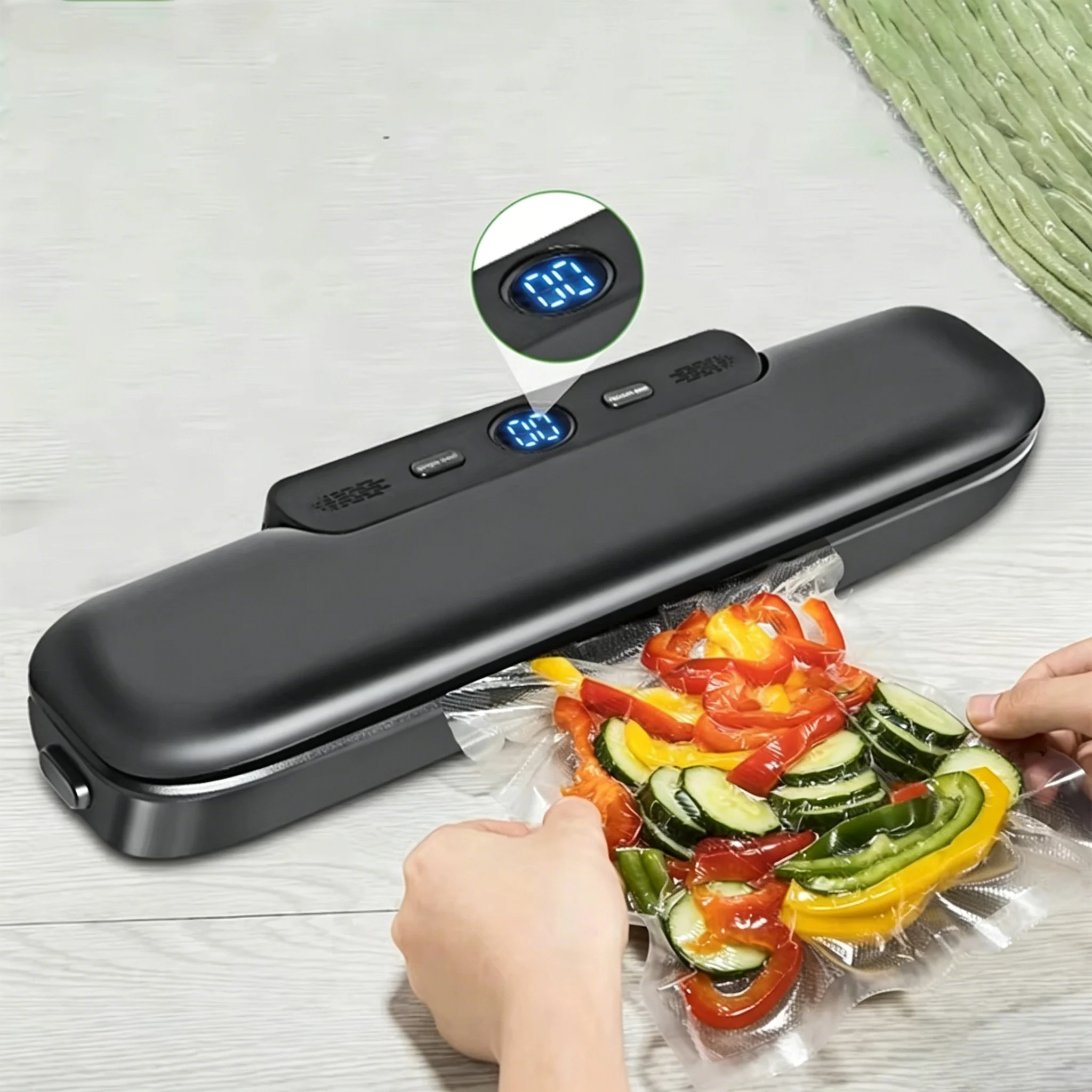 Máquina Selladora de Alimentos al Vacío para Cocina, Sistema de Sellado al Vacío Automático con un Solo Clic, Multifuncional y Portátil