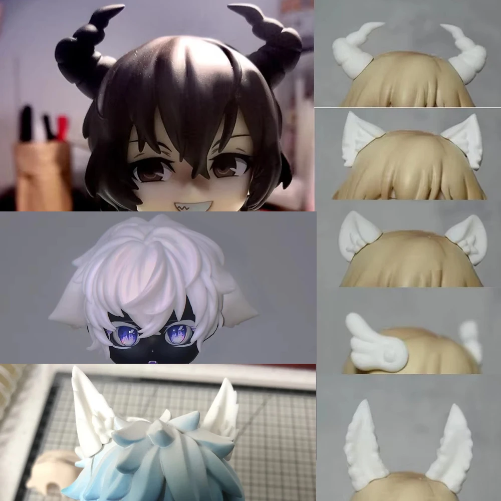 

D04-A228 children handmade toy 1:12 ob11 gsc bjd pd9 doll Accessories resin DIY animal cute animal ear headdress 1pair