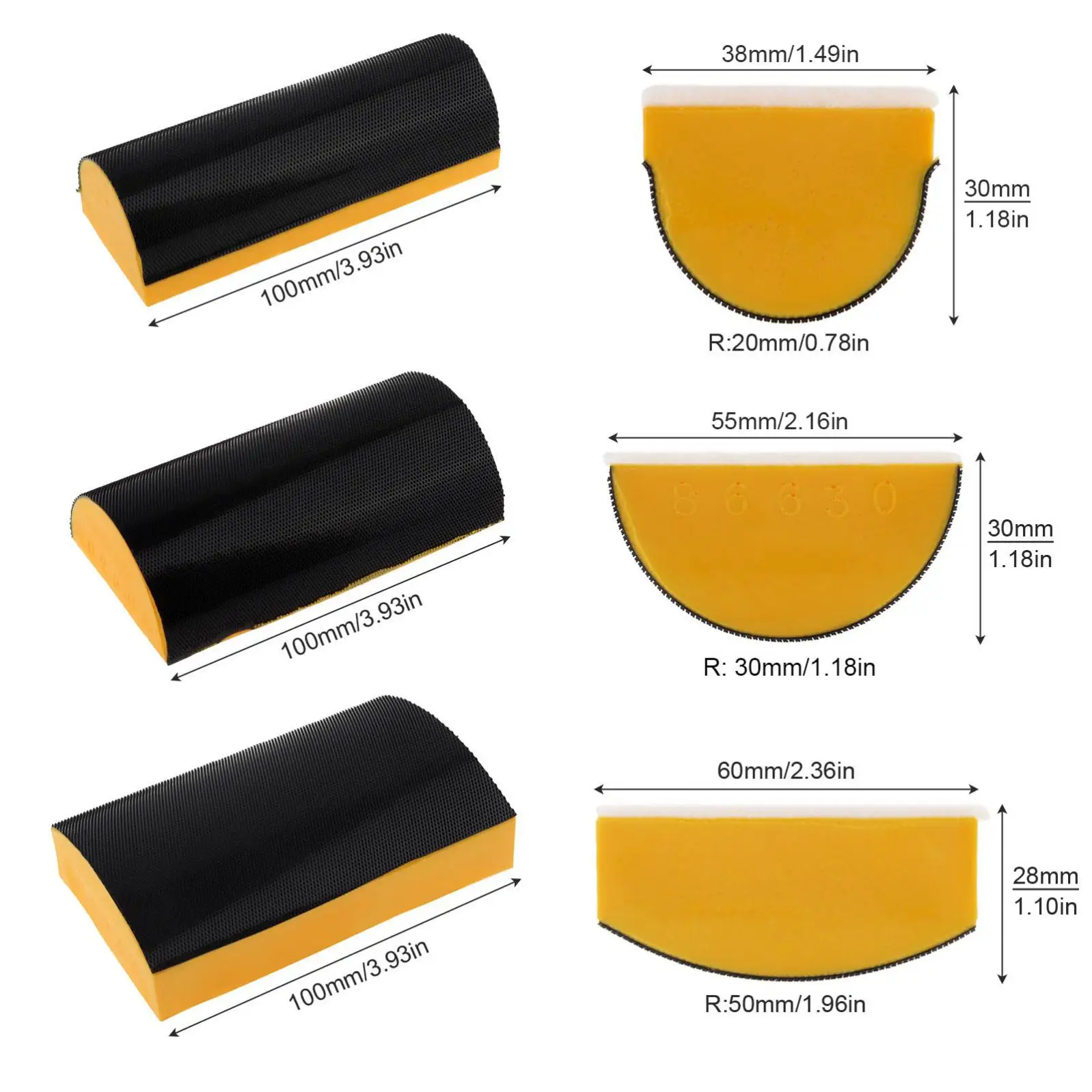 Imagem -02 - Mão Lixar Bloco Gancho e Loop Assorted Shaped Disc Holder Esponja de Moagem Ferramenta Abrasiva Ferramenta Manual de Moagem