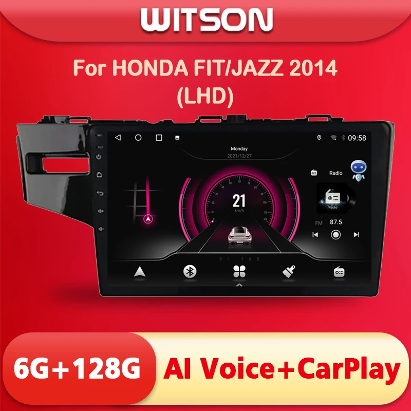 WITSON AI VOICE Android 11 Car Radio Multimedia For Honda Jazz 3 2015-2020 Fit 3 GP GK 2013 - 2020 Wireless CarPlay 4G Modem