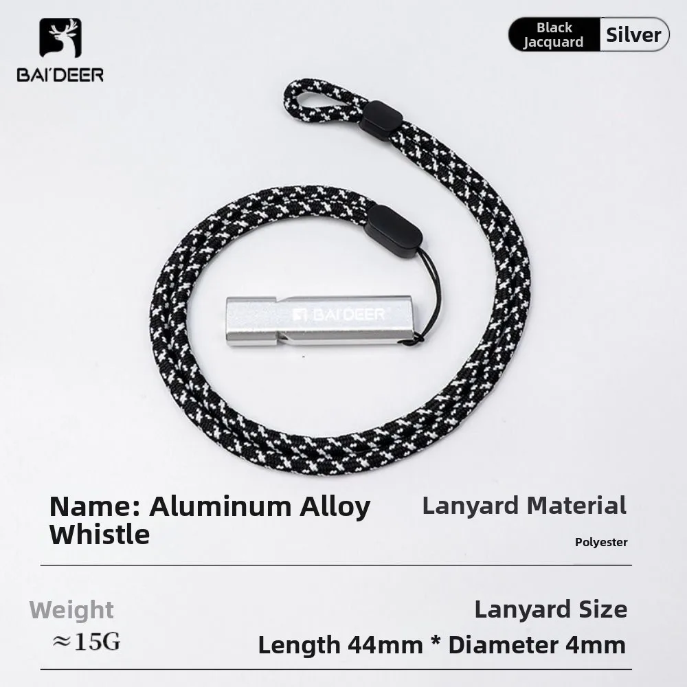 سبائك الألومنيوم عالية ديسيبل صافرة المفاتيح مع حبل 5 ألوان التخييم التنزه صافرة أنبوب مزدوج الطوارئ صفارة إنقاذ