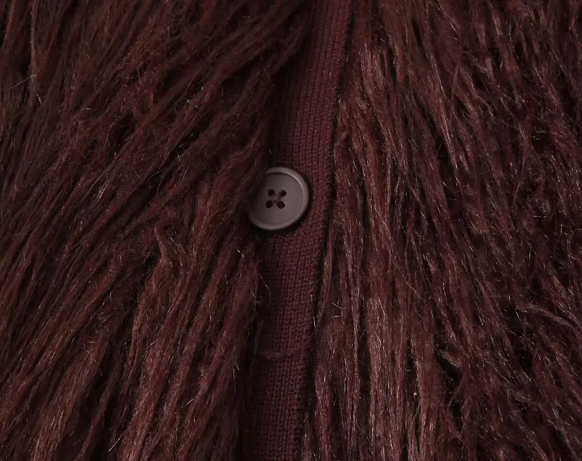 Vrouwen korte nepbont jas jas streetwear winter casual enkele rij knopen lange mouwen opstaande kraag kunstbont effect jas